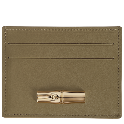 Le Roseau Card holder , Olive - Leather