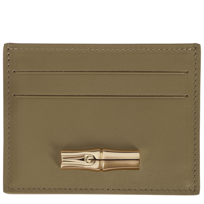 Le Roseau Card holder , Olive - Leather  - View 1 of  2 Le Roseau Card holder , Olive - Leather  - View 1 of  2