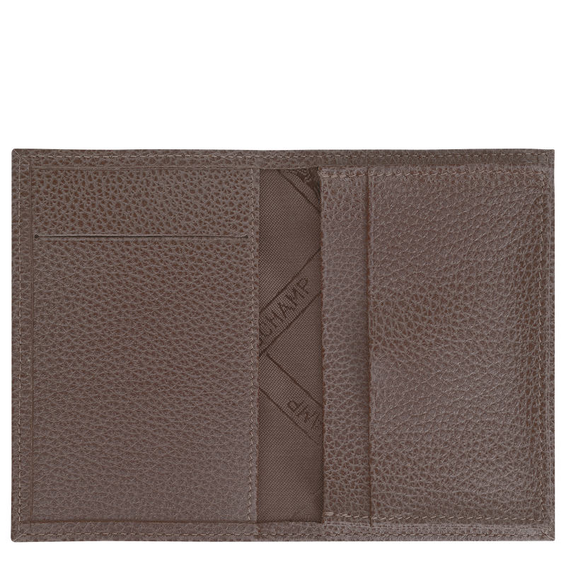 Le Foulonn&eacute; Card holder , Taupe - Leather  - View 3 of  3