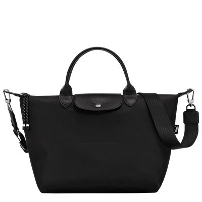 Le Pliage Energy L Handbag , Black - Recycled canvas
