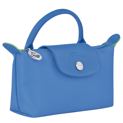 Le Pliage Green Pouch with handle, Cornflower
