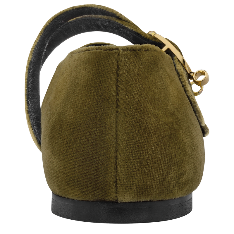 Le Foulonn&eacute; Ballerinas , Olive - Leather  - View 3 of  4