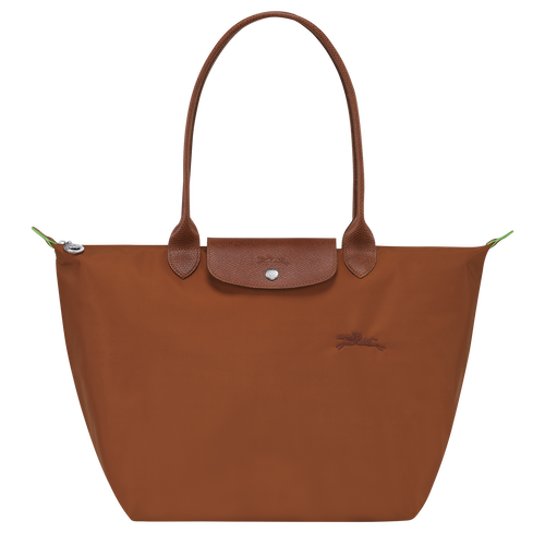 Le Pliage Green L Tote bag , Cognac - Recycled canvas - View 1 of  7