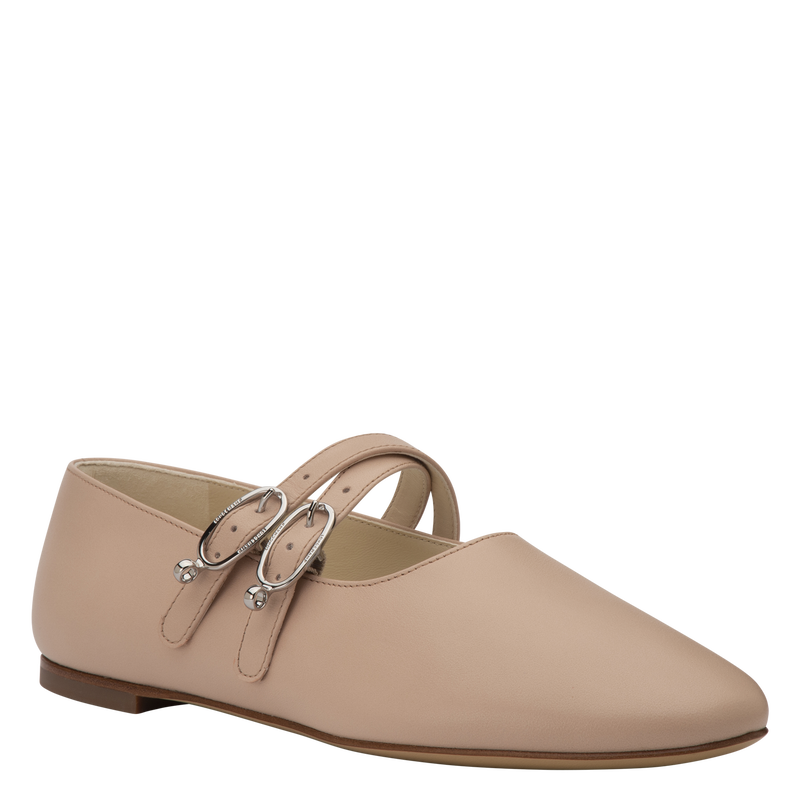Le Foulonn&eacute; Ballerinas , Cream - Leather  - View 3 of  5