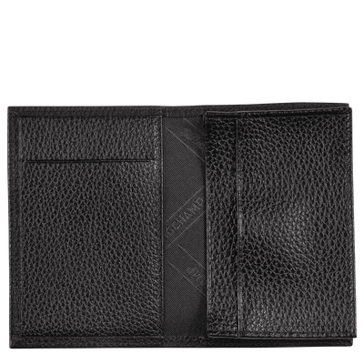 Le Foulonn&eacute; Card holder , Black - Leather
