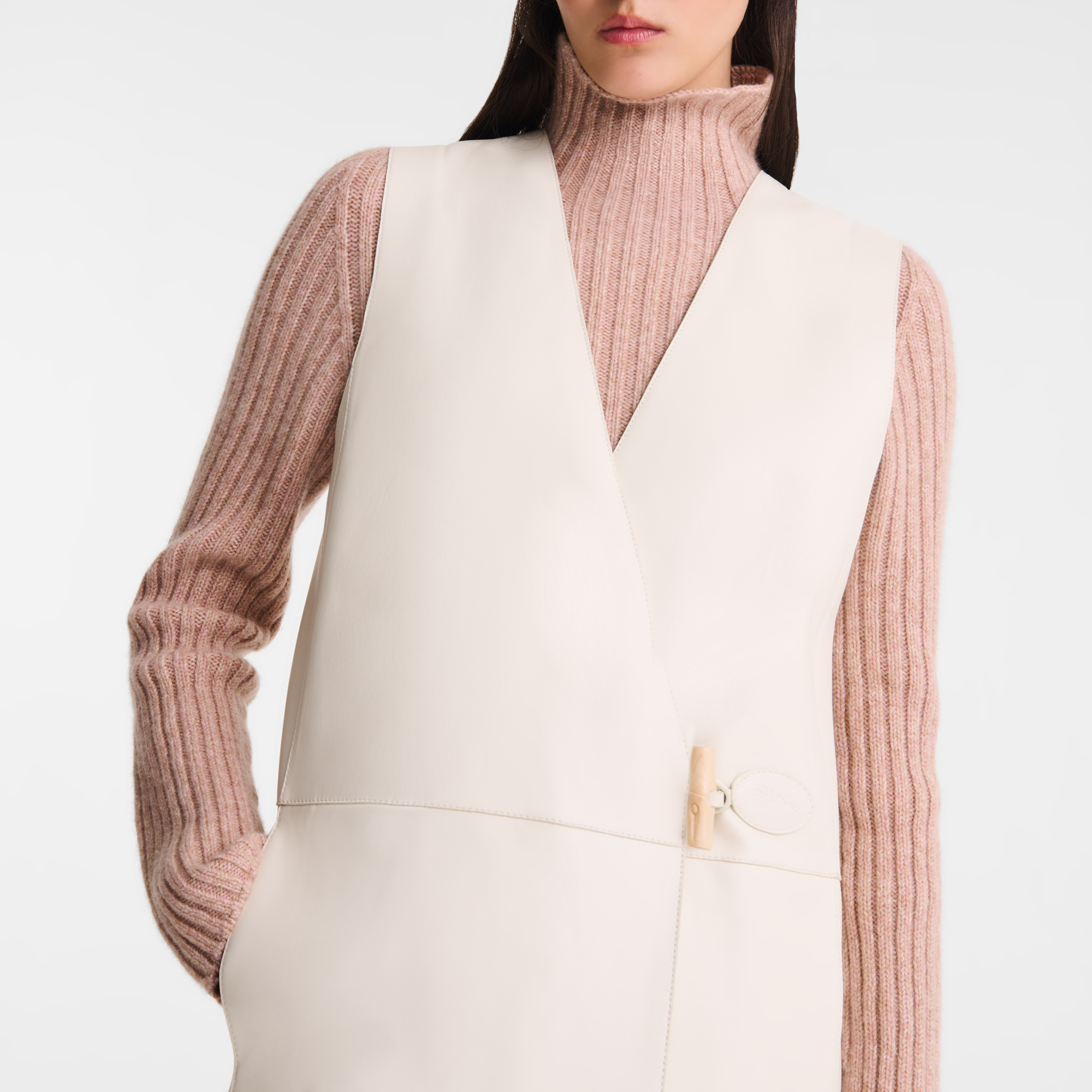 Sleeveless jacket, Ecru - View 3 of
3 - zoom in null Sleeveless jacket, Ecru