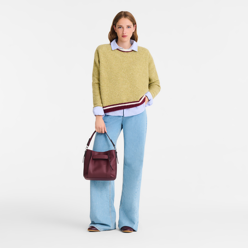 Longchamp 3D S Crossbody bag , Burgundy - Leather  - View 2 of  5