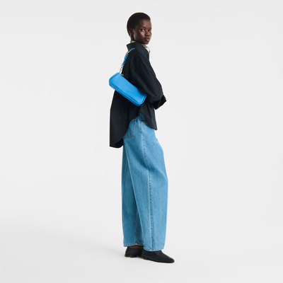 Looong M Shoulder bag , Azure - Leather