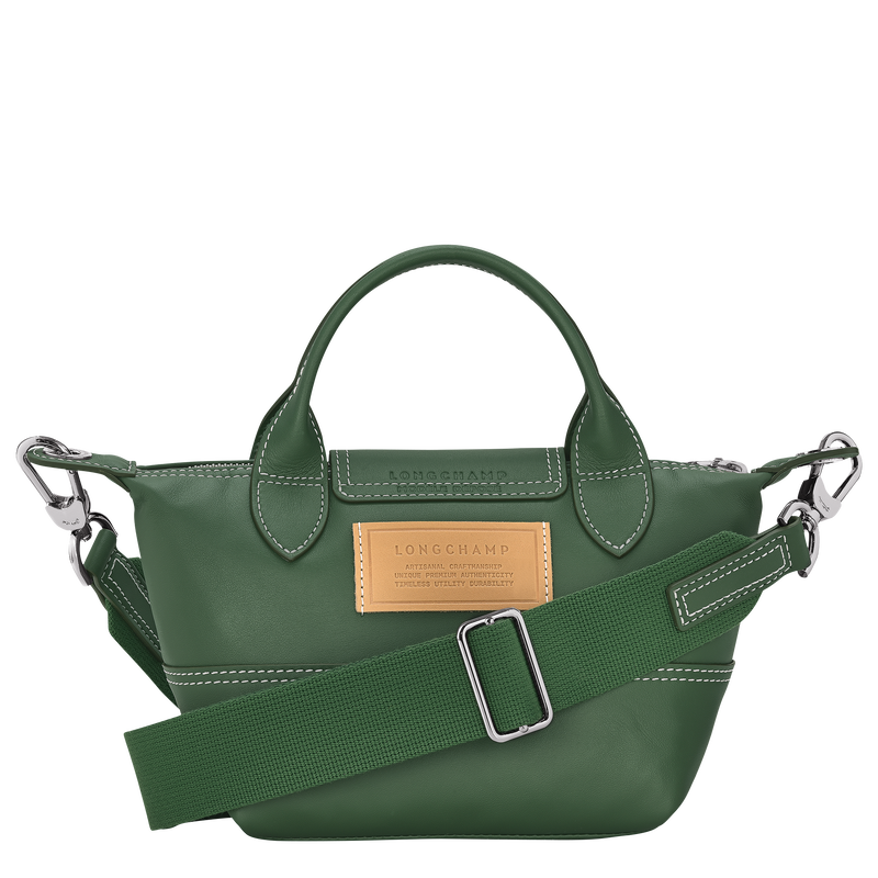 Le Pliage Xtra XS Handbag , British Green - Leather  - View 4 of  6