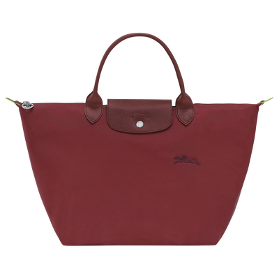 Le Pliage Green M Handbag , Pomegranate - Recycled canvas