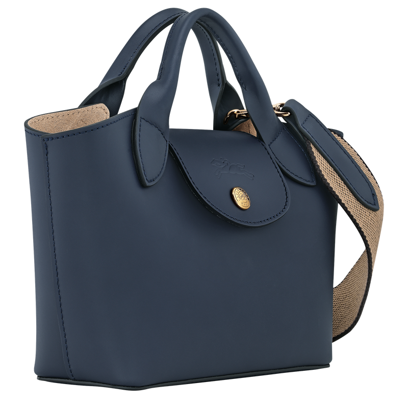Épure XS Tote bag , Navy - Leather  - View 3 of  6