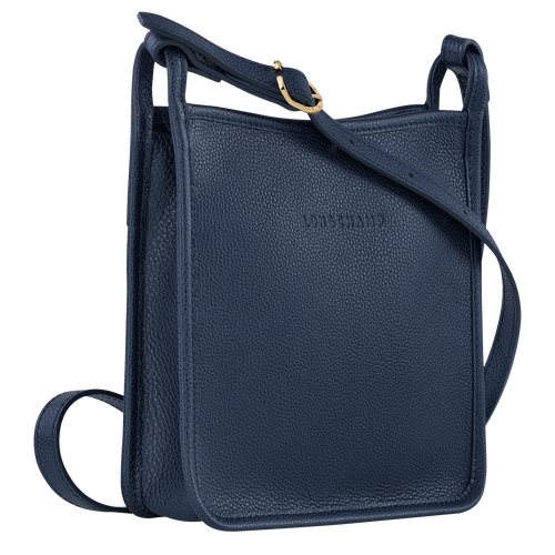 Le Foulonné S Crossbody bag , Navy - Leather - View 3 of  5