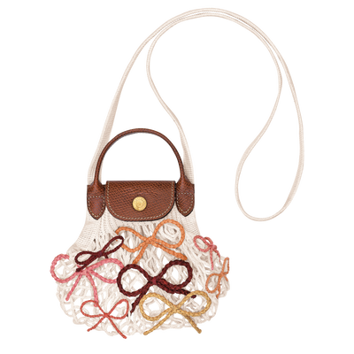 Le Pliage Collection XS Mesh bag , Ecru - Canvas