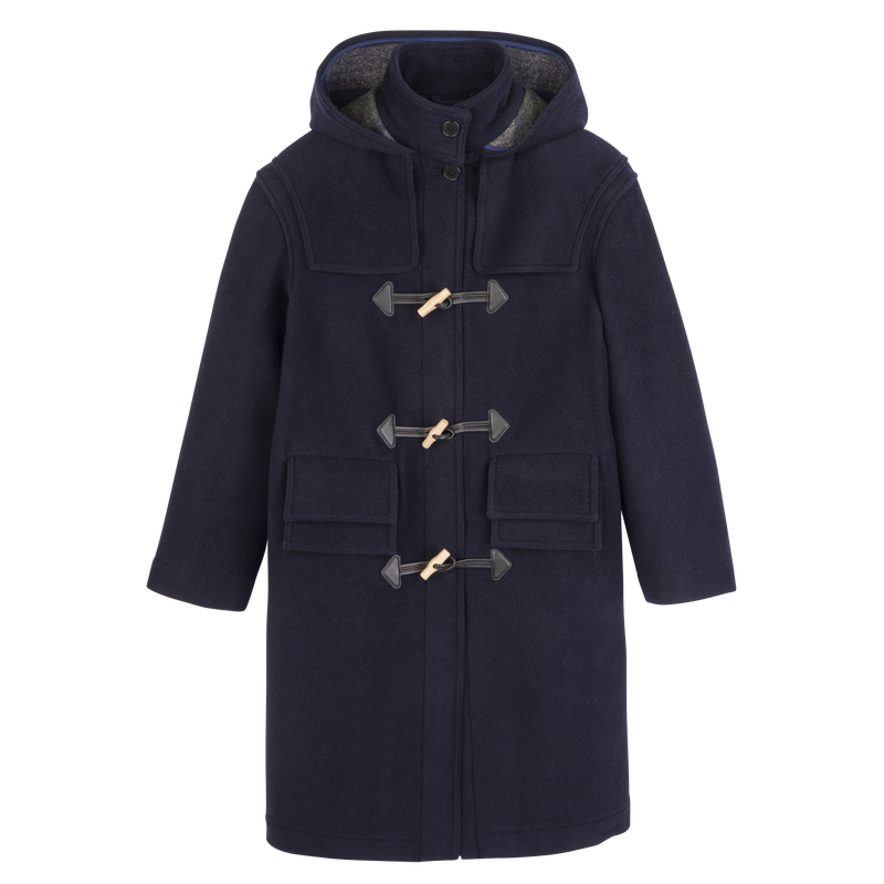 Duffle Coat , Navy - Double-faced wool cloth  - View 1 of  5