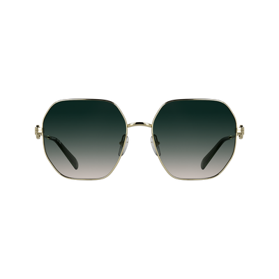 Sunglasses , Gold/Gradient green pink - OTHER