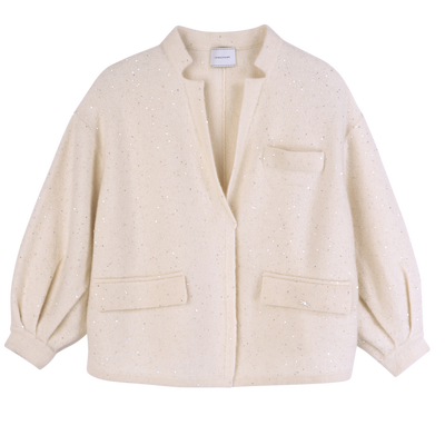 Kimono jacket , Ivory - Knit
