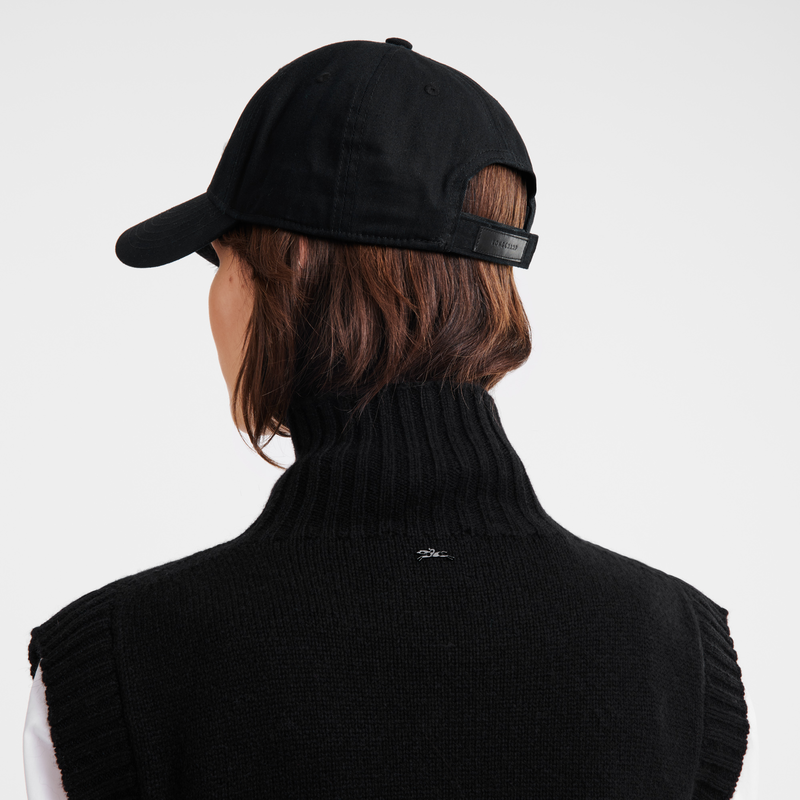 Solid cap , Black - Organic cotton  - View 4 of  4