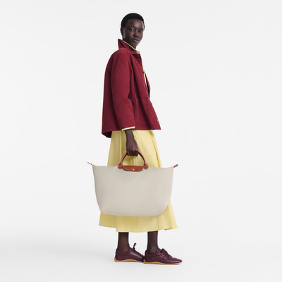 Le Pliage Original L Travel bag , Pebble - Recycled canvas