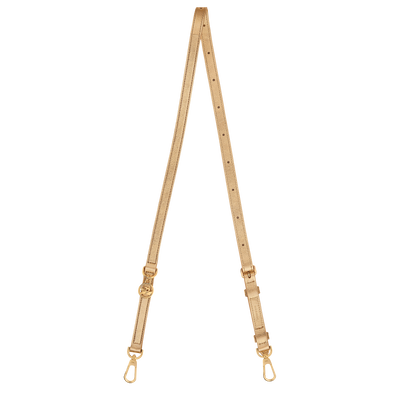 Shoulder strap , Gold - Leather