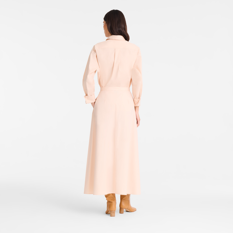 Midi skirt , Cream - Cotton poplin  - View 3 of  5