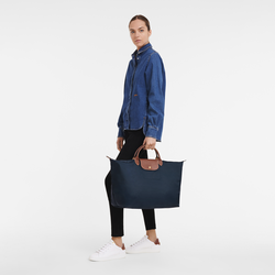 Le Pliage Original S Travel bag , Navy - Recycled canvas