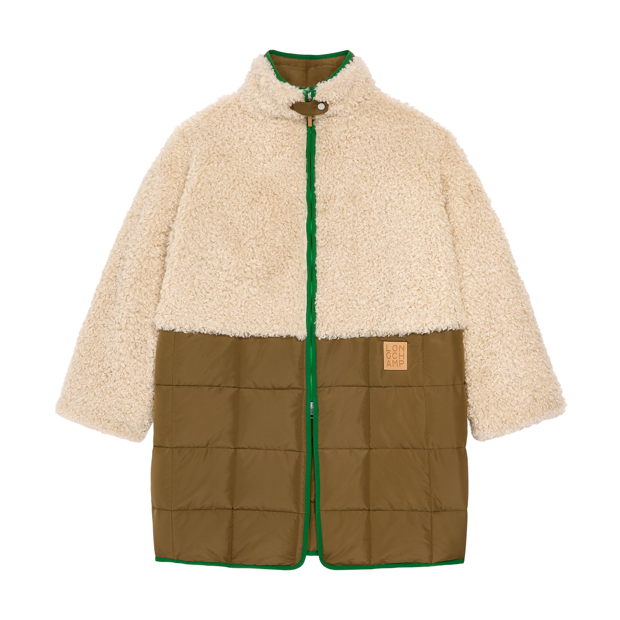null Coat, Ecru/Olive