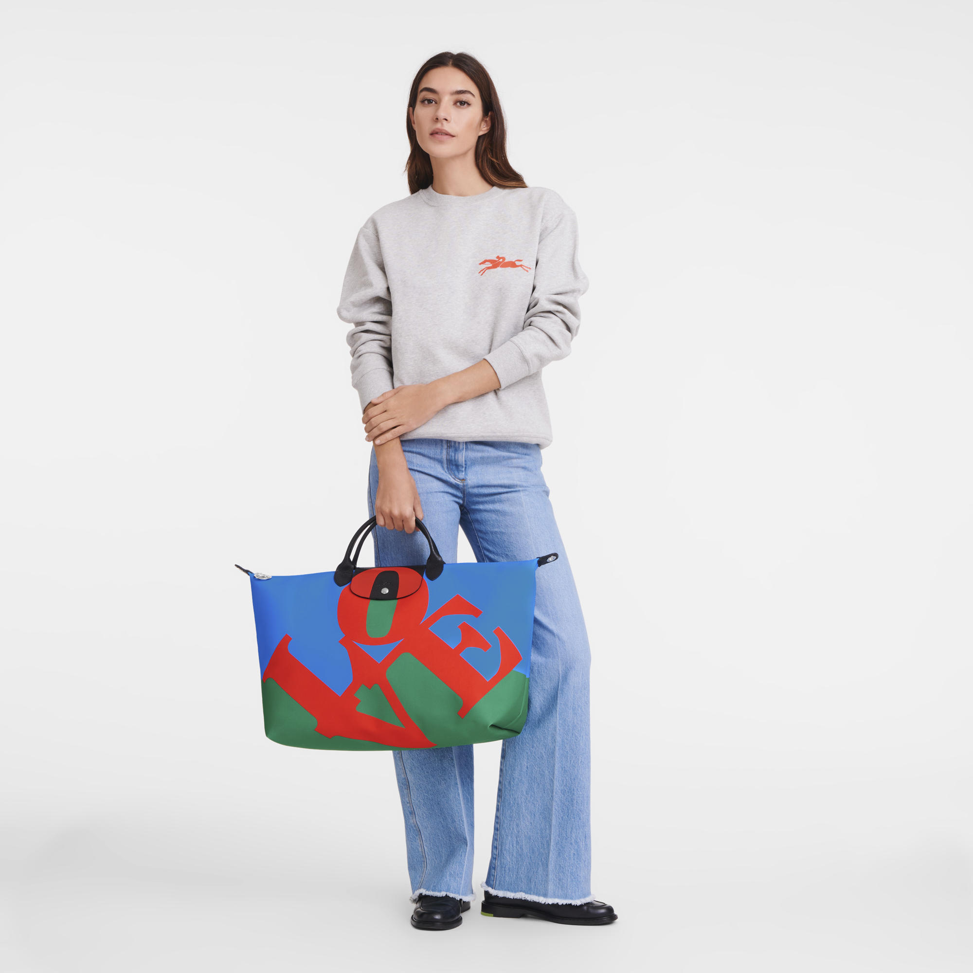 Longchamp x Robert Indiana Travel bag S, Red