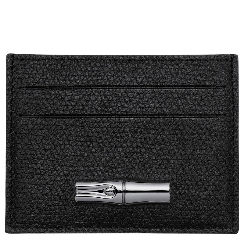Le Roseau Card holder , Black - Leather  - View 1 of  2