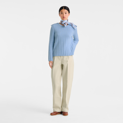 Trousers , Ecru - Cotton gabardine