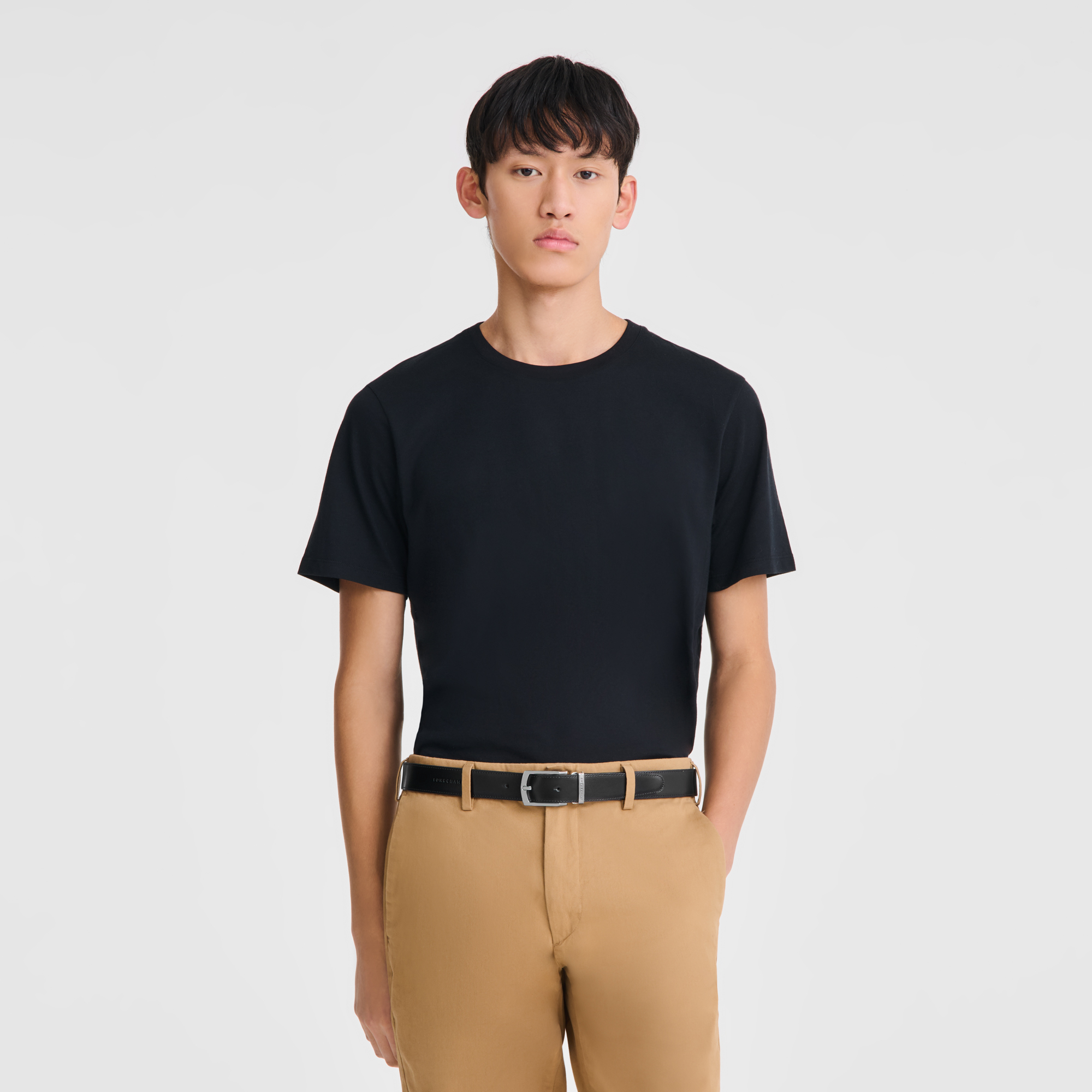 Delta Box Men's belt, Black/Mocha