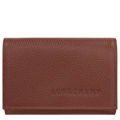 Le Foulonn&eacute; Compact wallet , Coffee - Leather