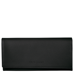 Le Foulonné Continental wallet , Black - Leather