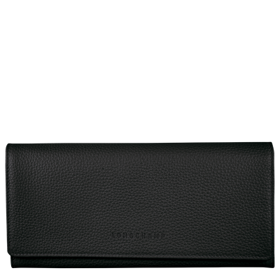 Le Foulonné Continental wallet , Black - Leather