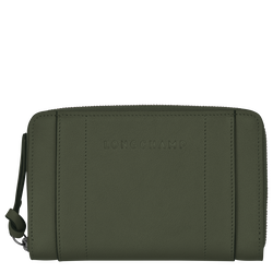 Longchamp 3D Wallet , Khaki - Leather