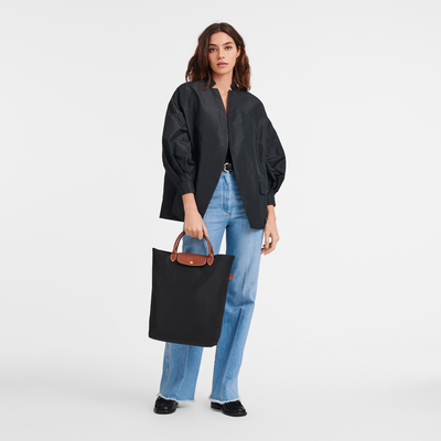 Le Pliage Original M Tote bag , Black - Canvas
