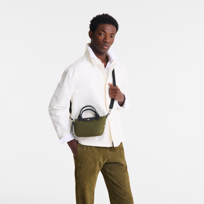 Le Pliage Energy XS Handbag , Khaki - Recycled canvas  - View 2 of  6