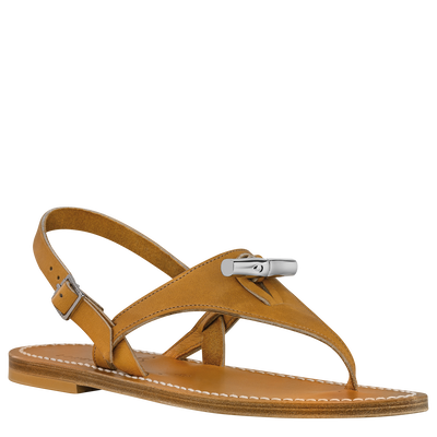 Longchamp x K.Jacques Sandals , Natural - Leather