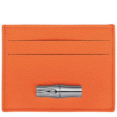 Le Roseau Card holder , Orange - Leather