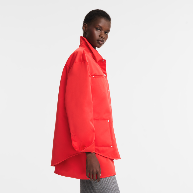 Shirt , Red - Techno satin  - View 3 of  4