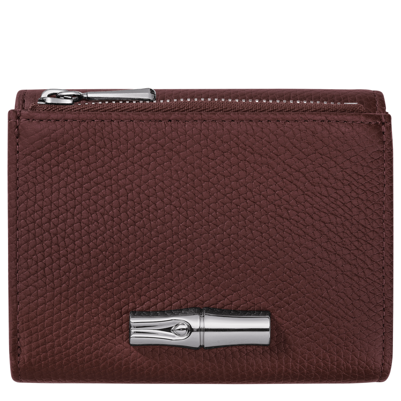 Le Roseau Compact wallet , Burgundy - Leather  - View 1 of  3