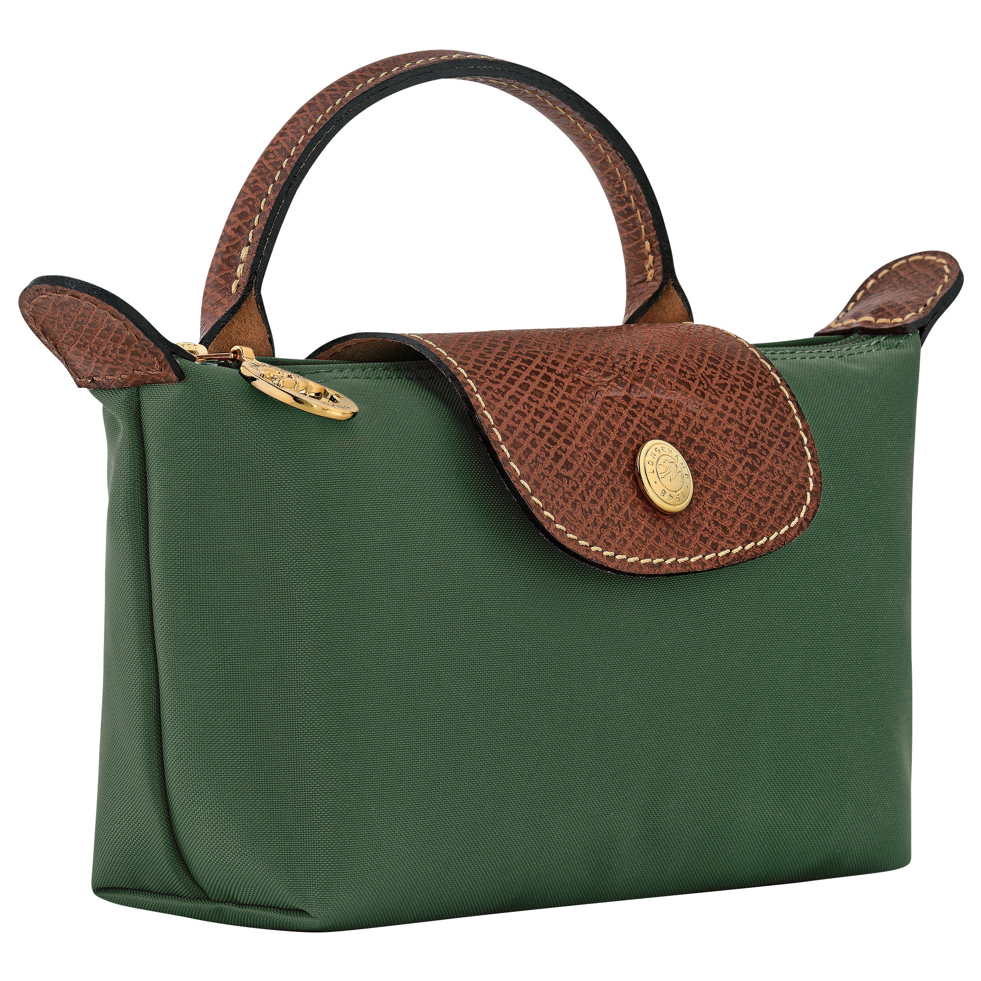 Pouch with handle, British Green - View 3 of
6 - zoom in Le Pliage Original Pouch with handle, British Green