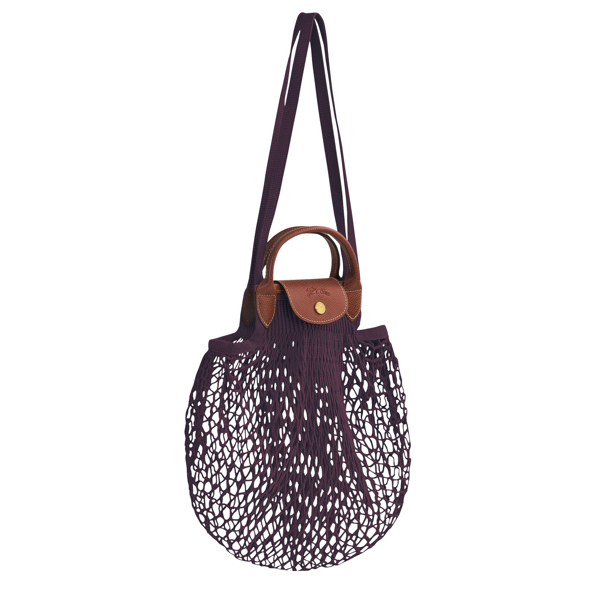 Mesh bag L, Eggplant - View 3 of 
        4 - zoom in Le Pliage Filet Mesh bag L, Eggplant