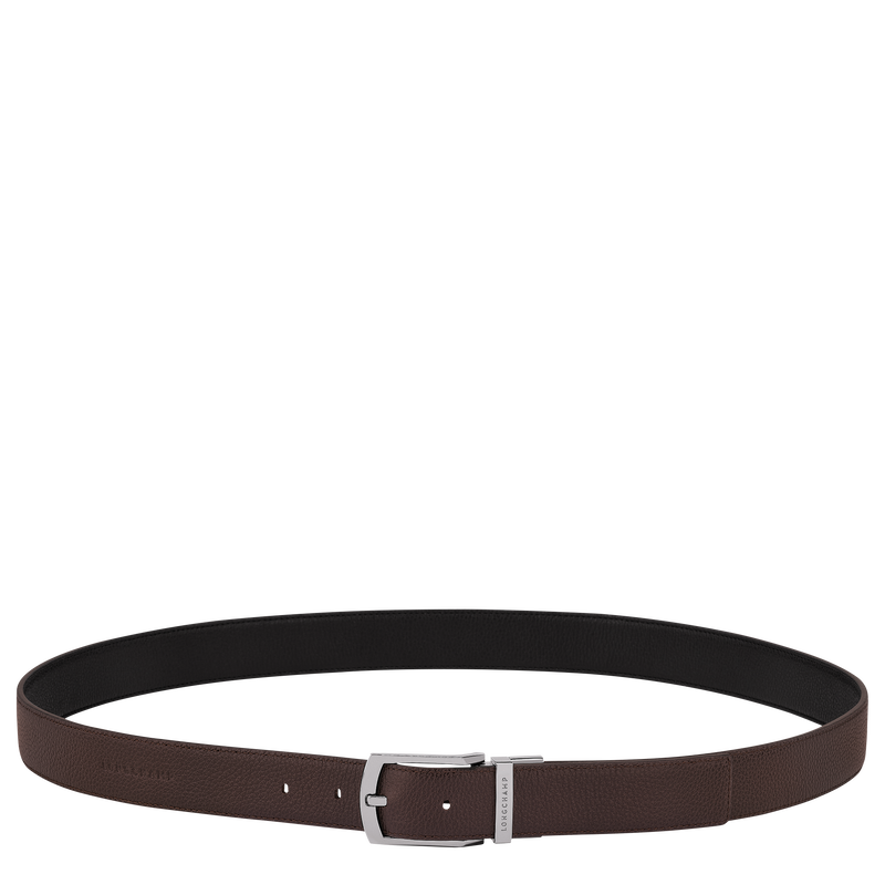Le Foulonné Men's belt , Mocha/Black - Leather  - View 1 of  4 Le Foulonné Men's belt , Mocha/Black - Leather  - View 1 of  4