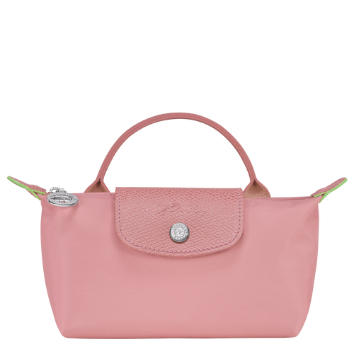 Le Pliage Green Pouch with handle Petal Pink - Recycled canvas