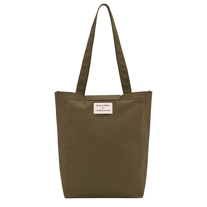 Caroline H&eacute;lain x Longchamp M Tote bag , Olive - Canvas  - View 3 of  5