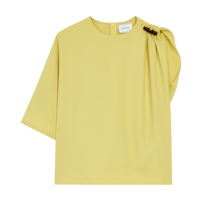 Top , Lime - Fluid crepe