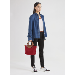 Le Pliage Original S Handbag , Red - Recycled canvas