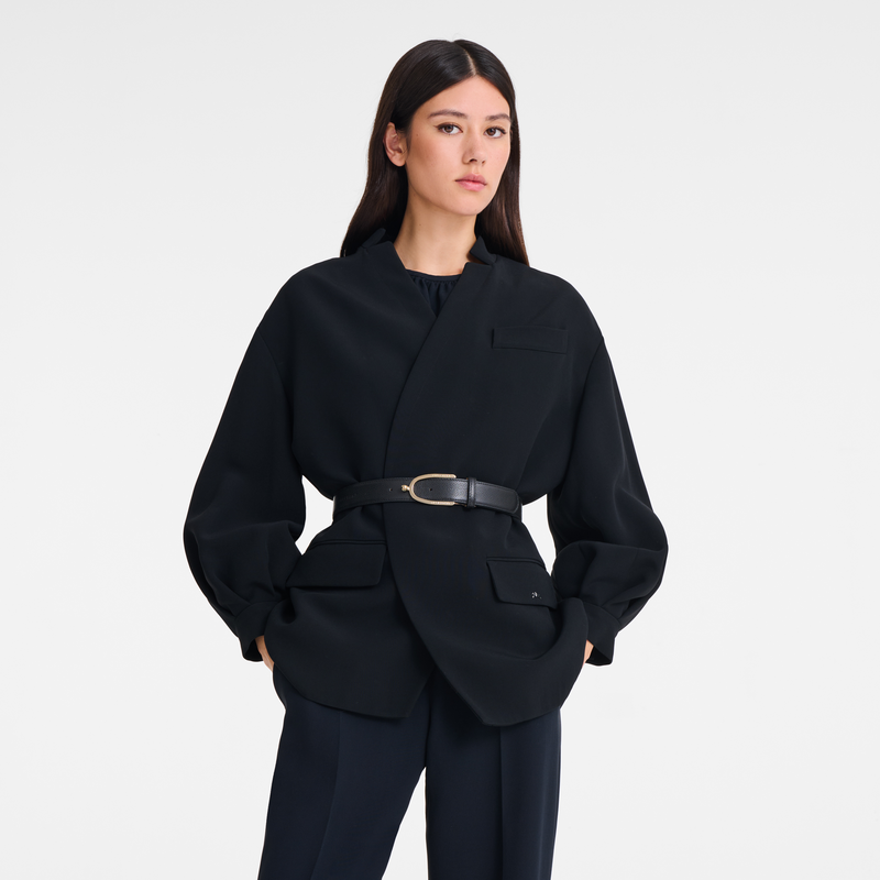 Le Foulonn&eacute; Ladies' belt , Black - Leather  - View 2 of  3
