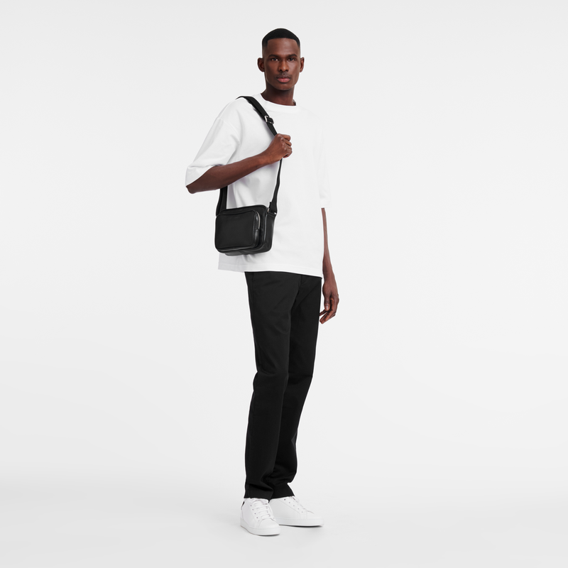 Le Foulonn&eacute; S Camera bag , Black - Leather  - View 2 of  5