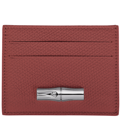 Le Roseau Card holder , Chestnut - Leather